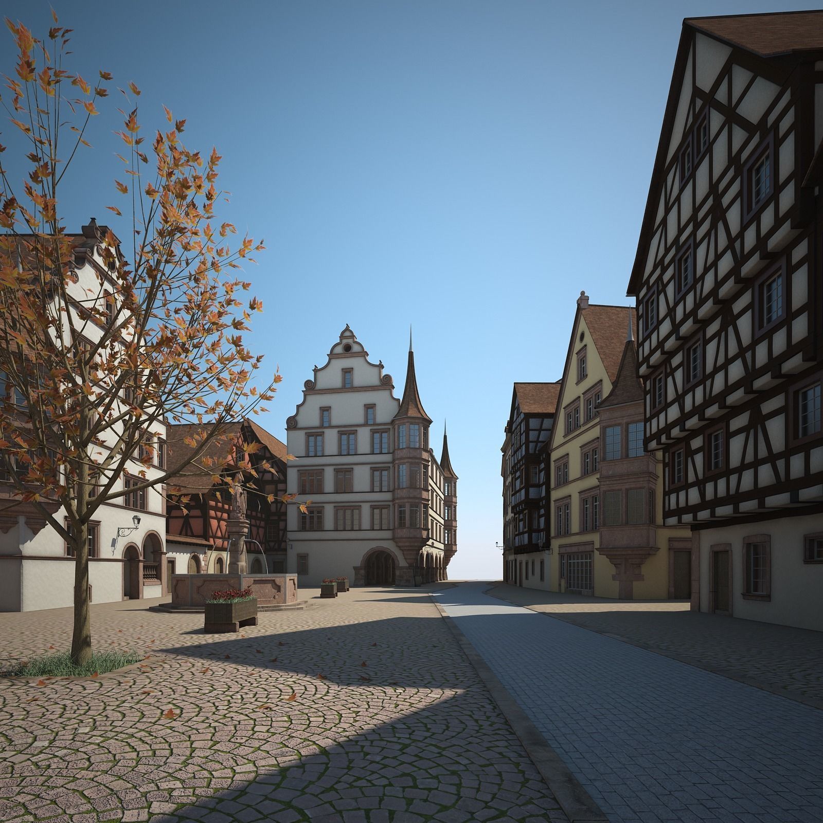 Medieval Village 3D model_16