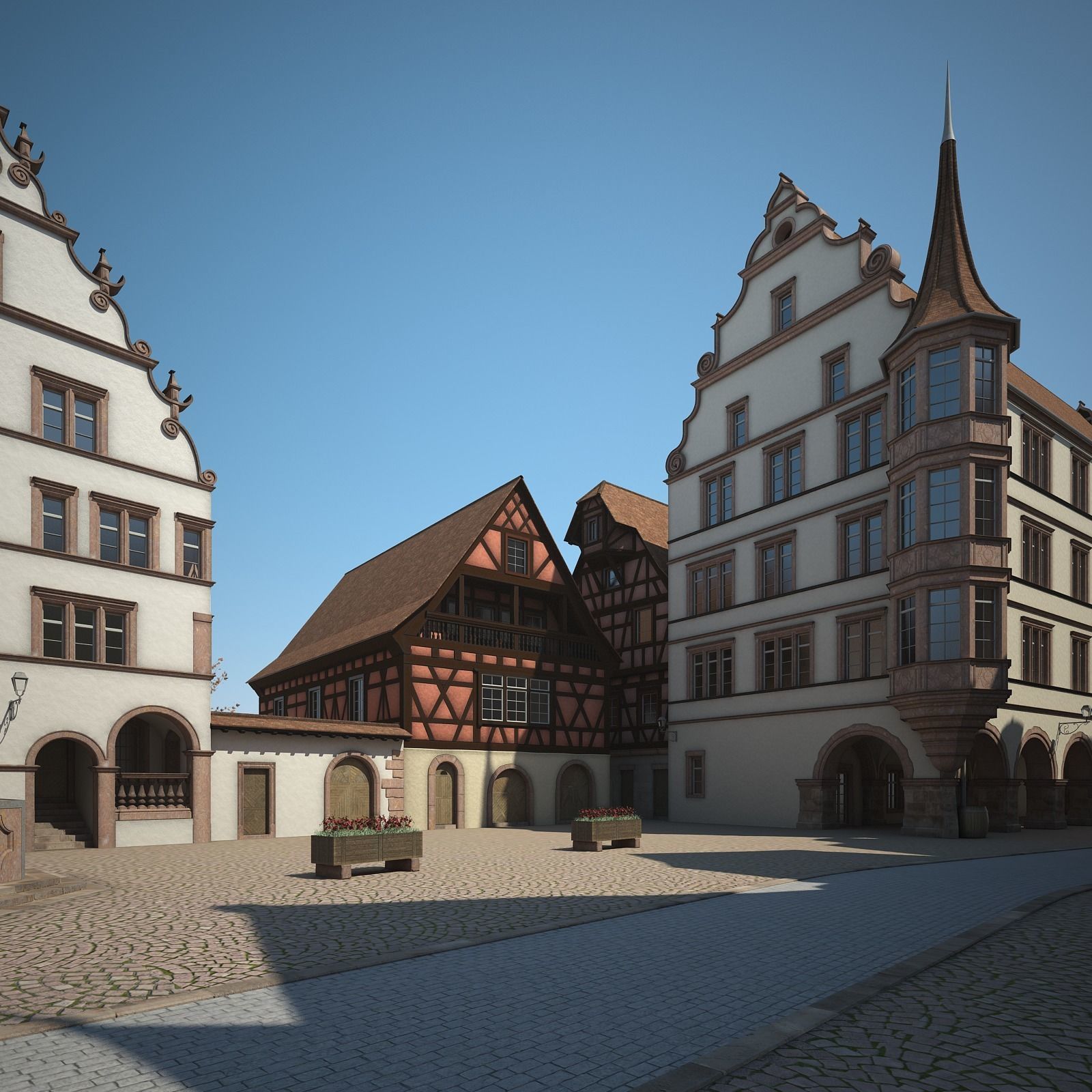 Medieval Village 3D model_11
