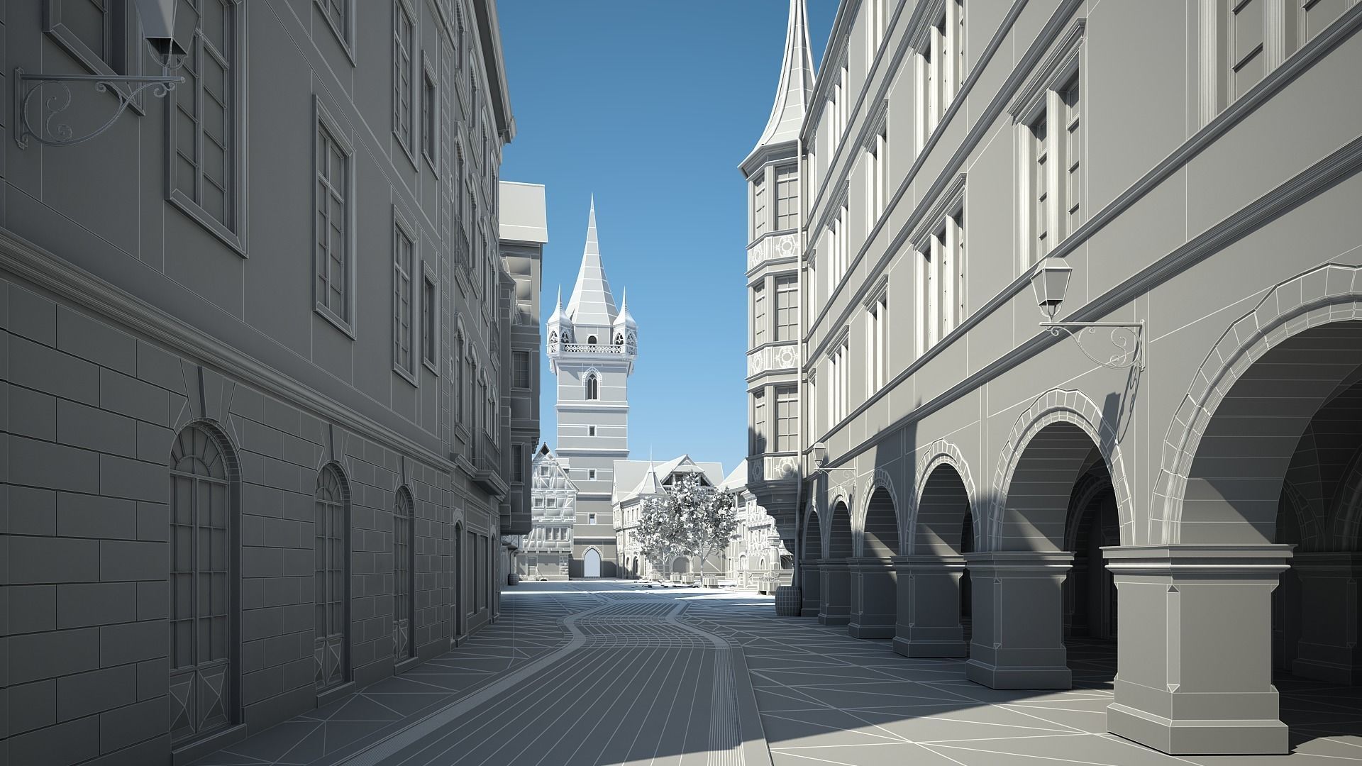 Medieval Village 3D model_33