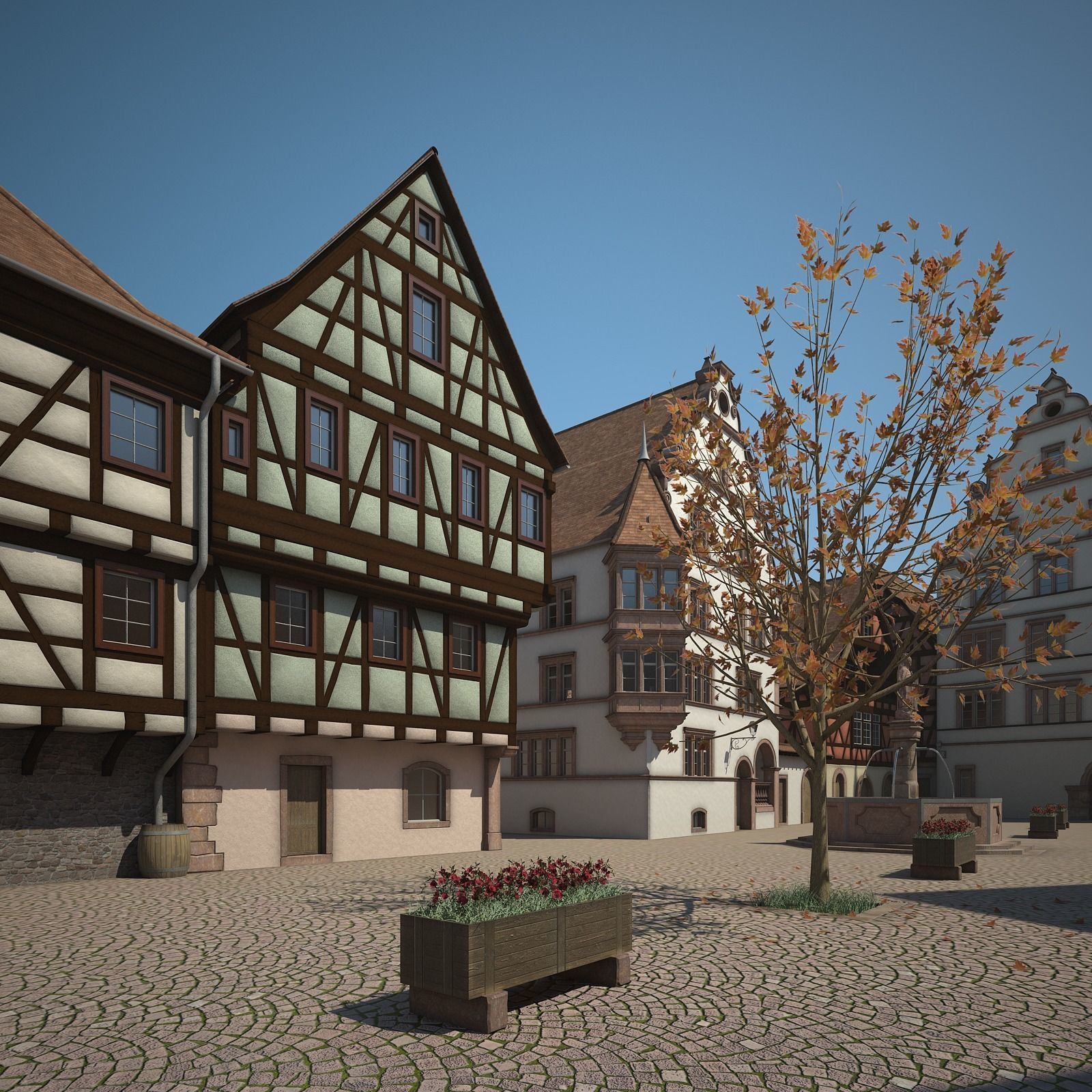 Medieval Village 3D model_7