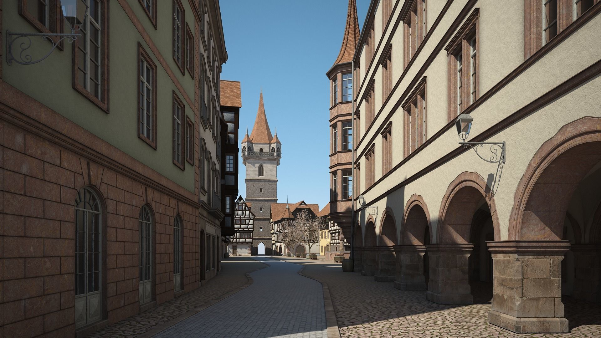 Medieval Village 3D model_6