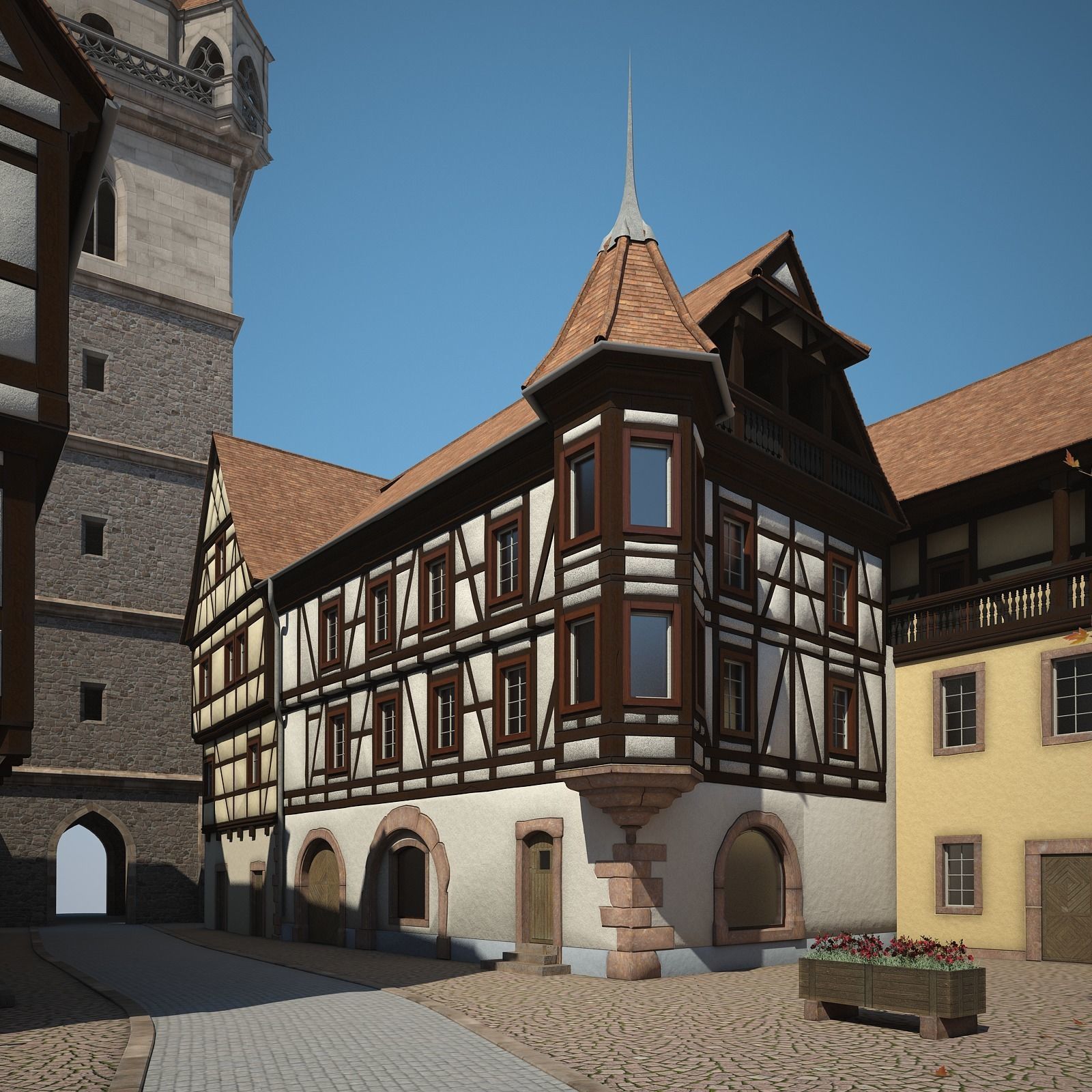Medieval Village 3D model_22
