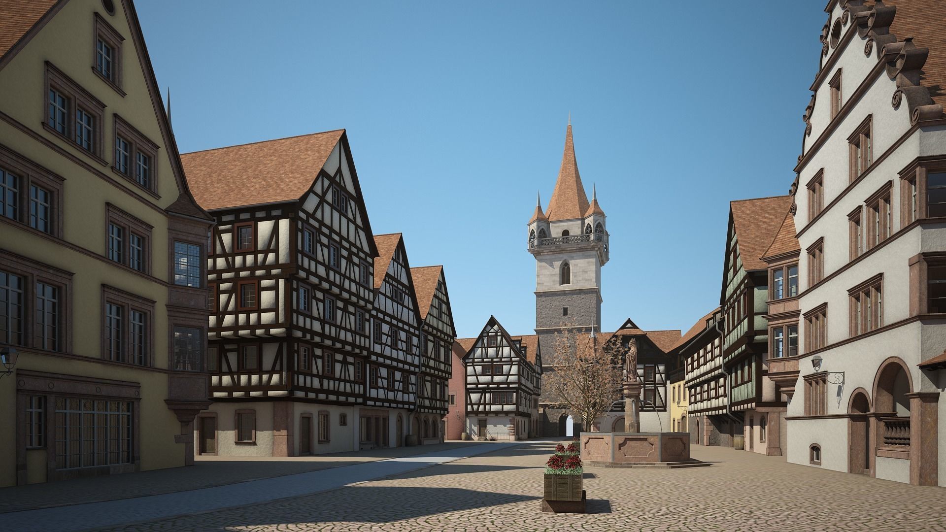 Medieval Village 3D model_2