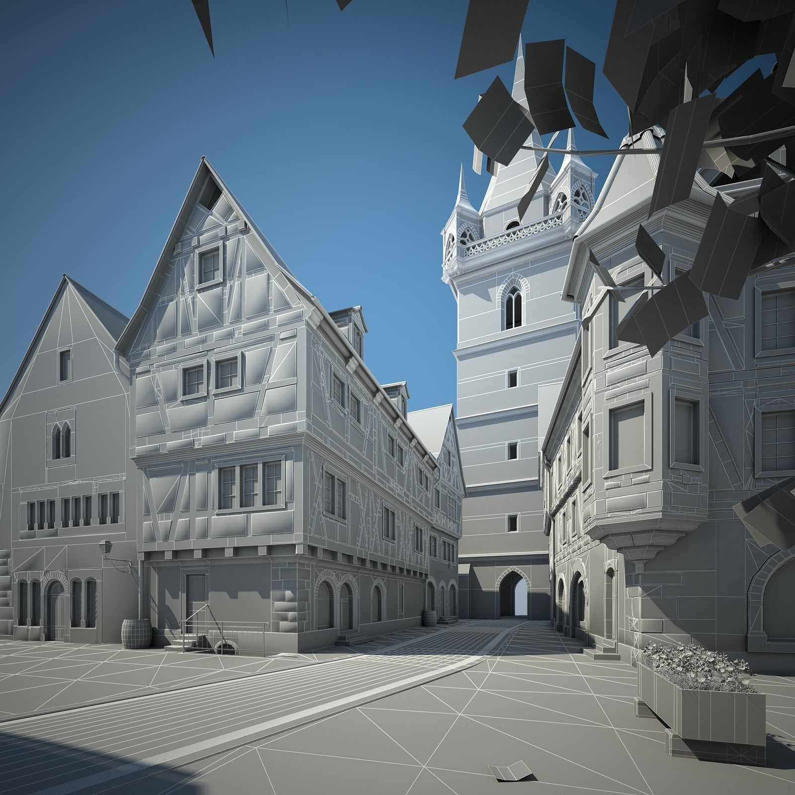 Medieval Village 3D model_41