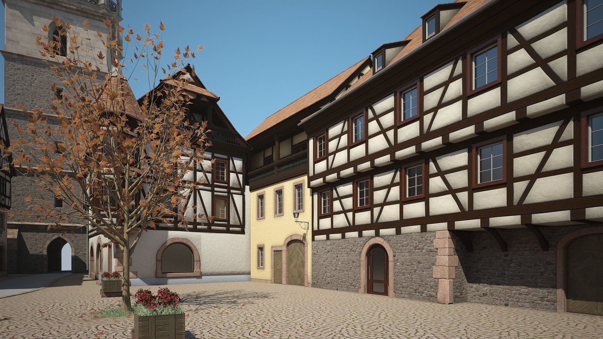 Medieval Village 3D model_8