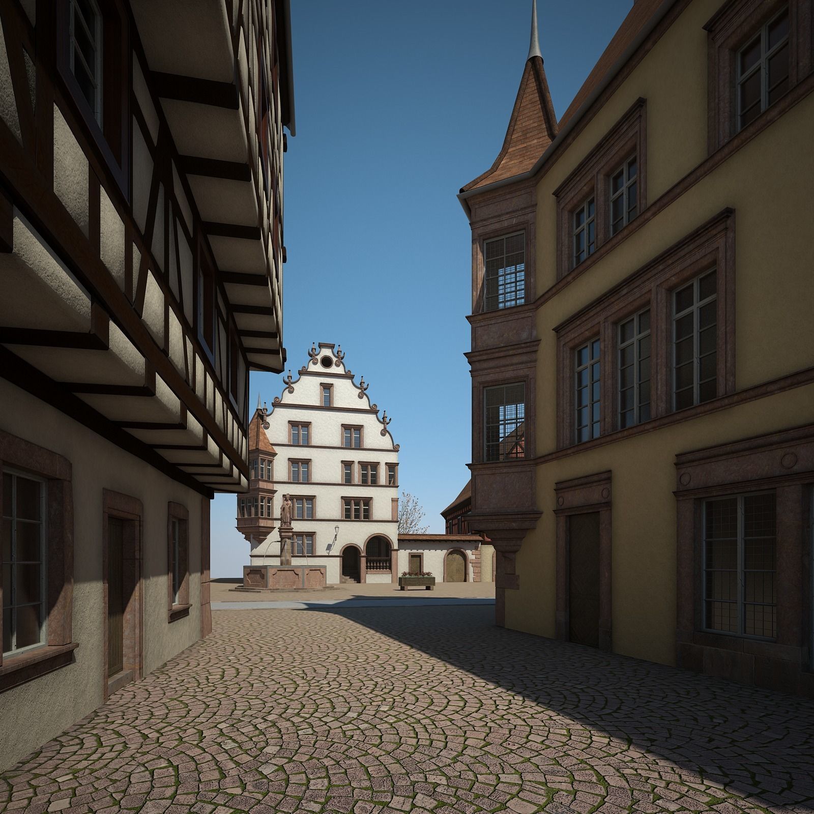 Medieval Village 3D model_13