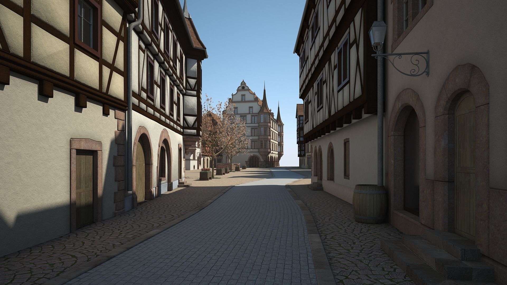 Medieval Village 3D model_9