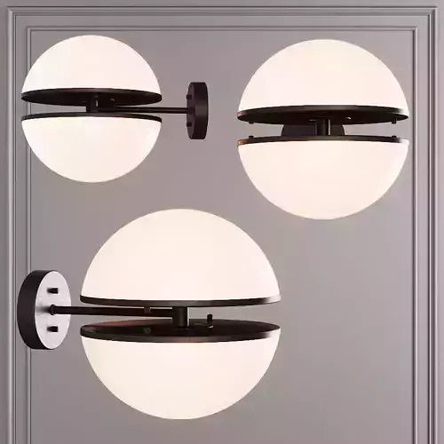 Restoration Hardware HEMISPHERE WALL LAMP SCONE Black