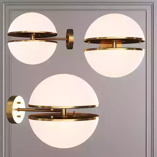 Restoration Hardware HEMISPHERE WALL LAMP SCONE Brass 3D model