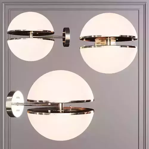 Restoration Hardware HEMISPHERE WALL LAMP SCONE Nickel