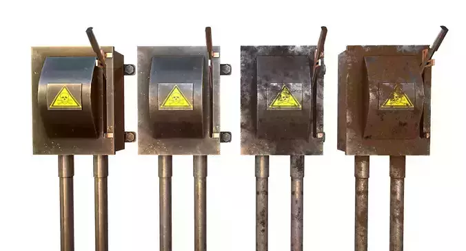 Low Poly Electrical Boxes Low-poly 3D model