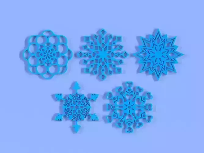 Rounded snowflakes 3D print model