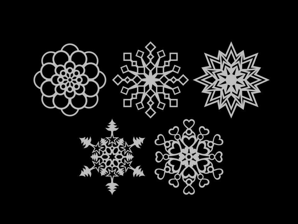 Rounded snowflakes 3D print model_4