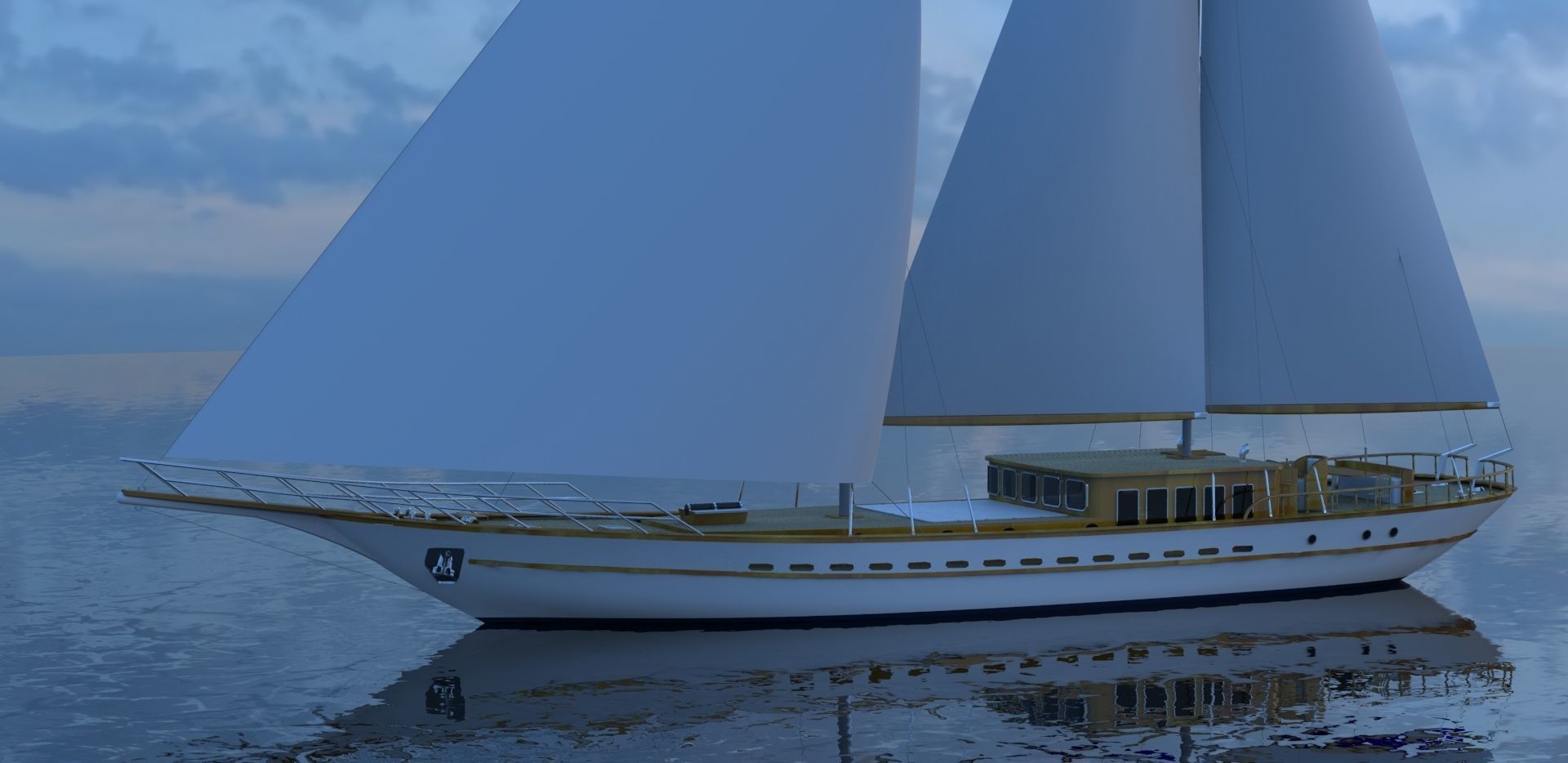 CLASSIC SAILING BOAT - GULET 3D model_4
