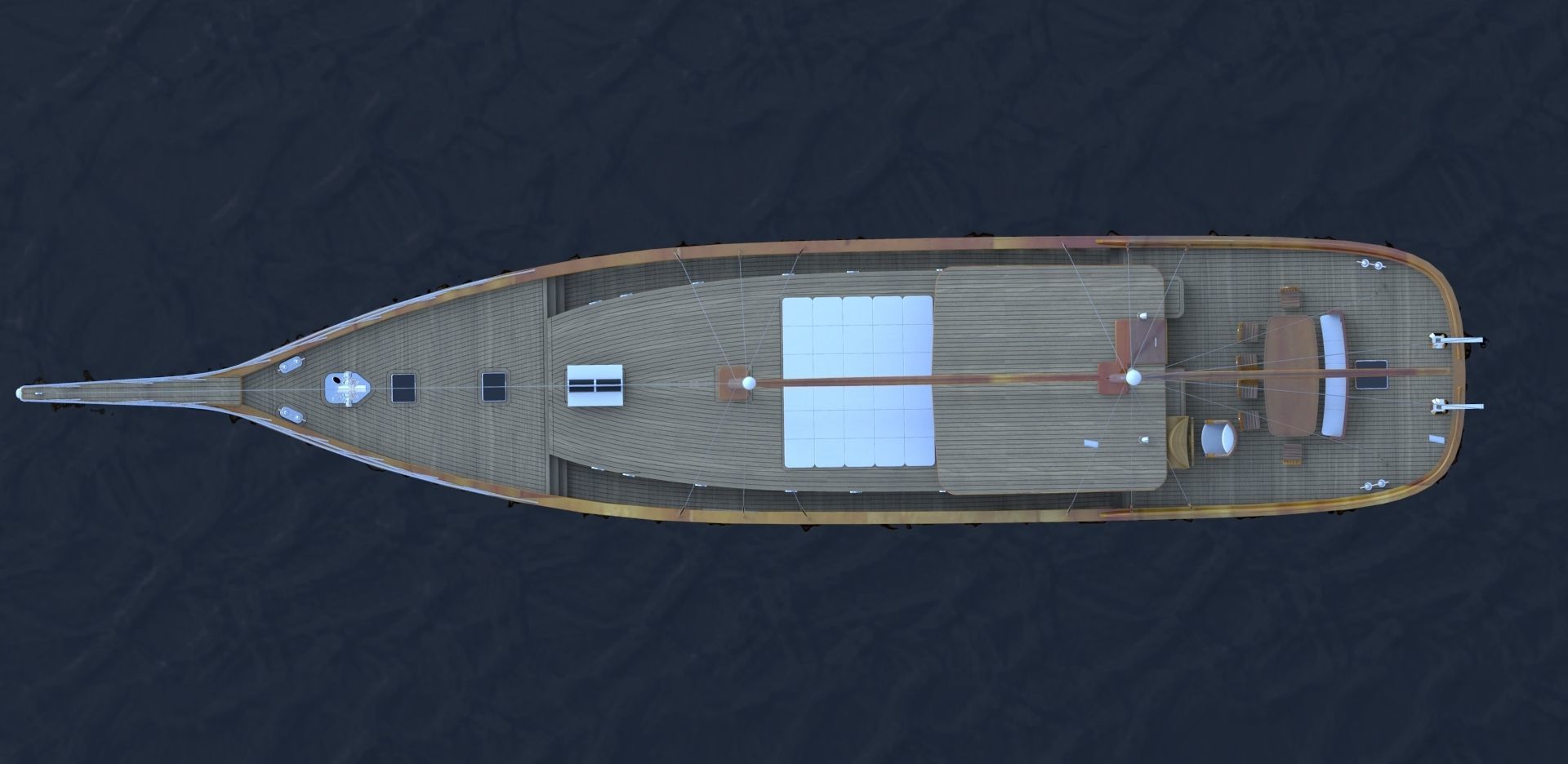 CLASSIC SAILING BOAT - GULET 3D model_3