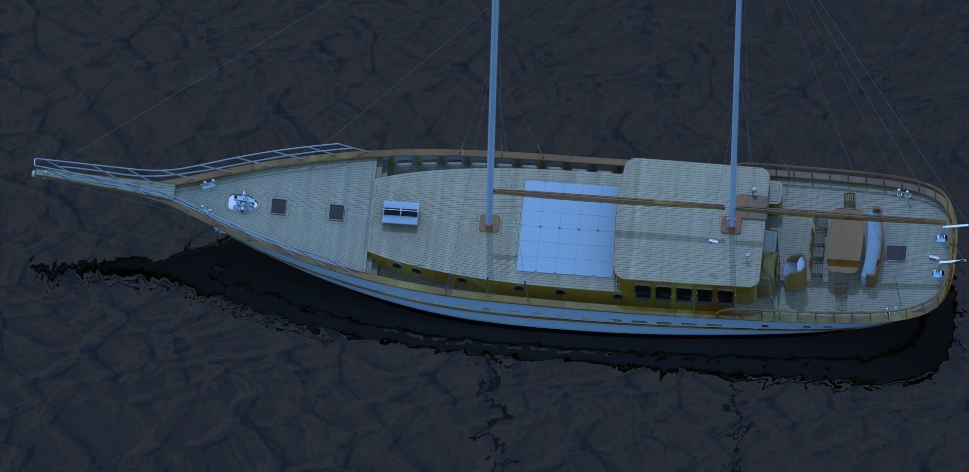 CLASSIC SAILING BOAT - GULET 3D model_2