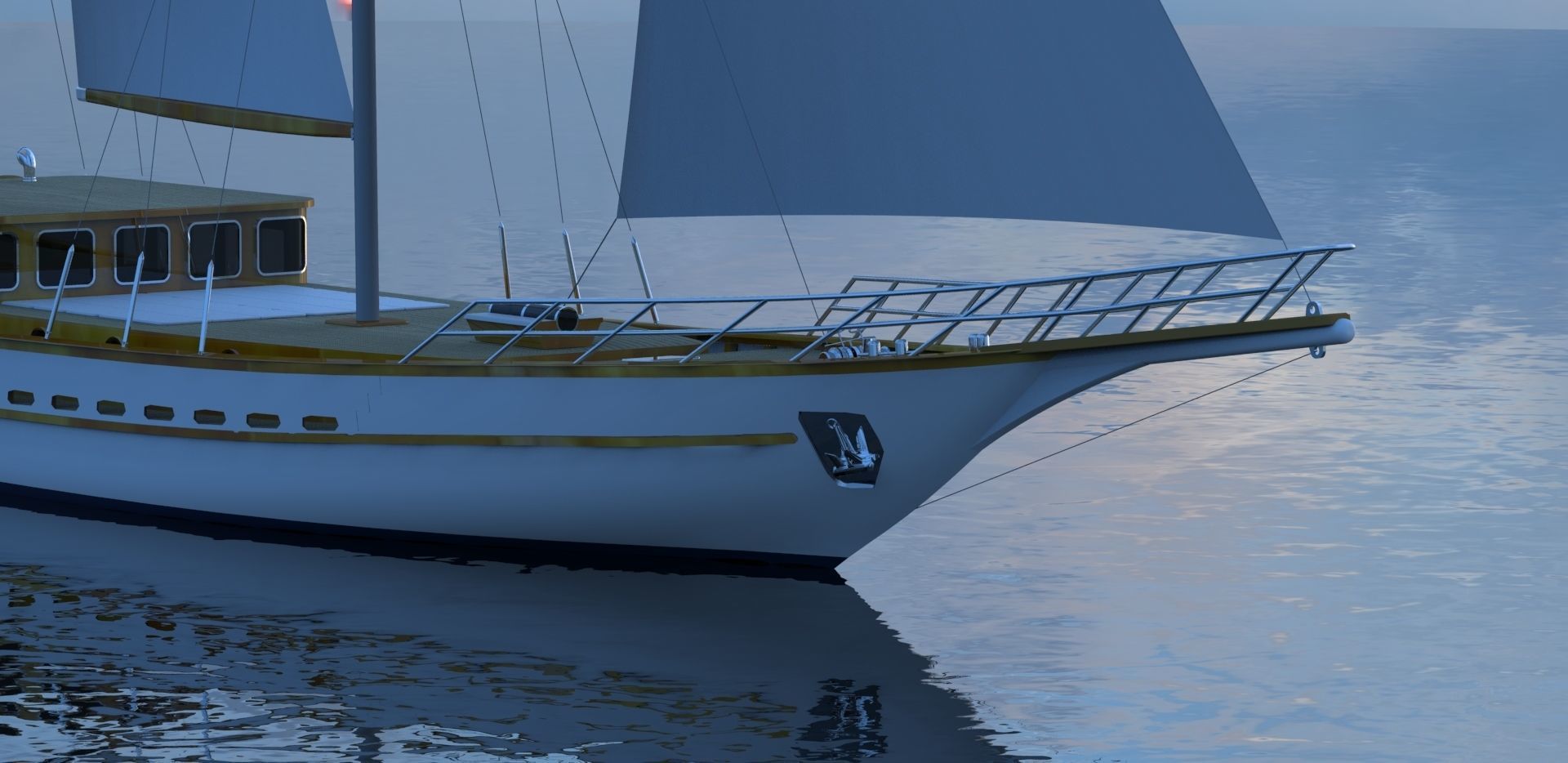 CLASSIC SAILING BOAT - GULET 3D model_5