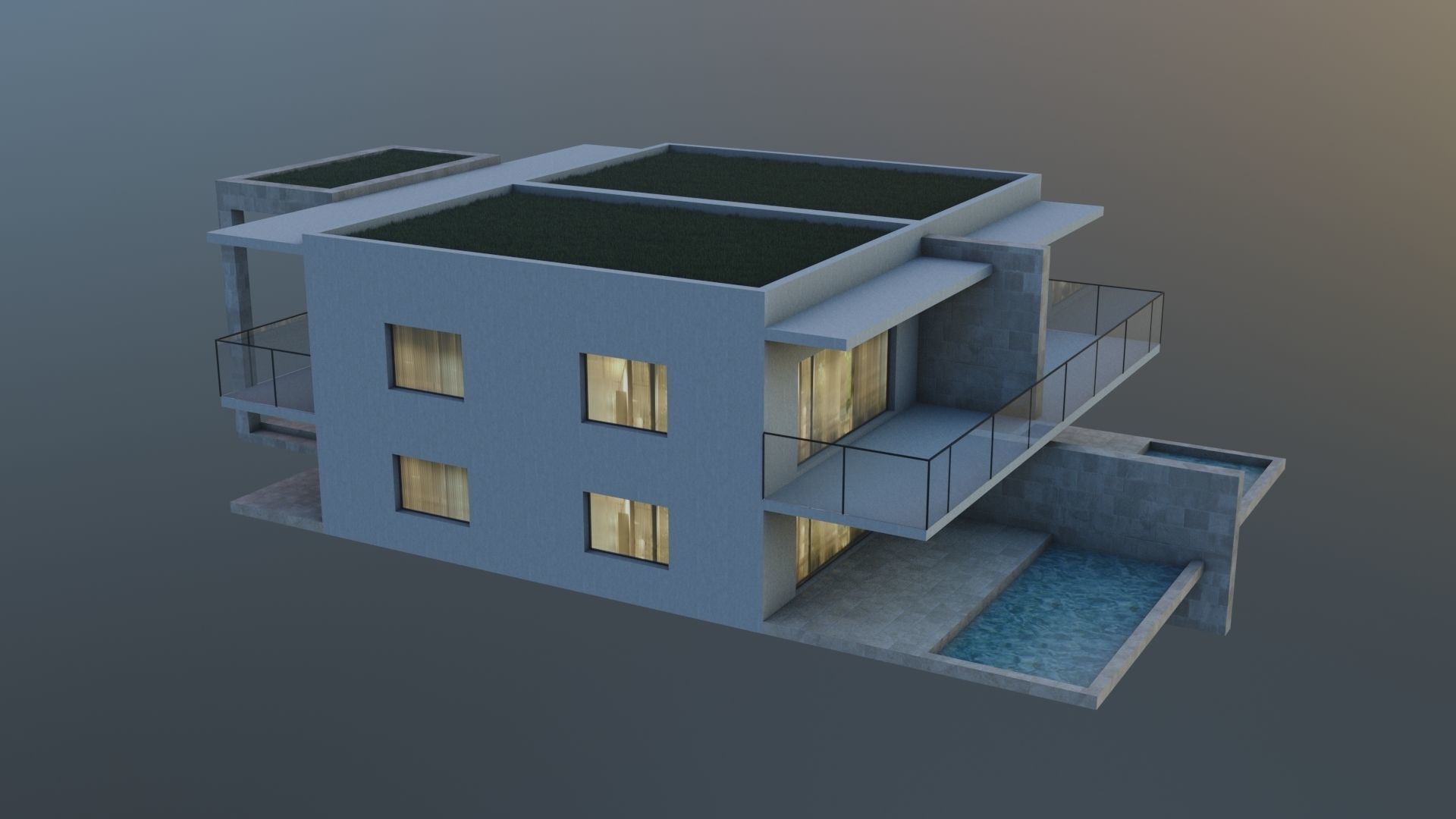 Small House 01 Low-poly 3D model_3