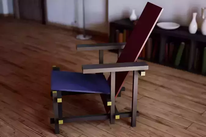 UE4 Asset - Red and Blue Chair by Gerrit Rietveld