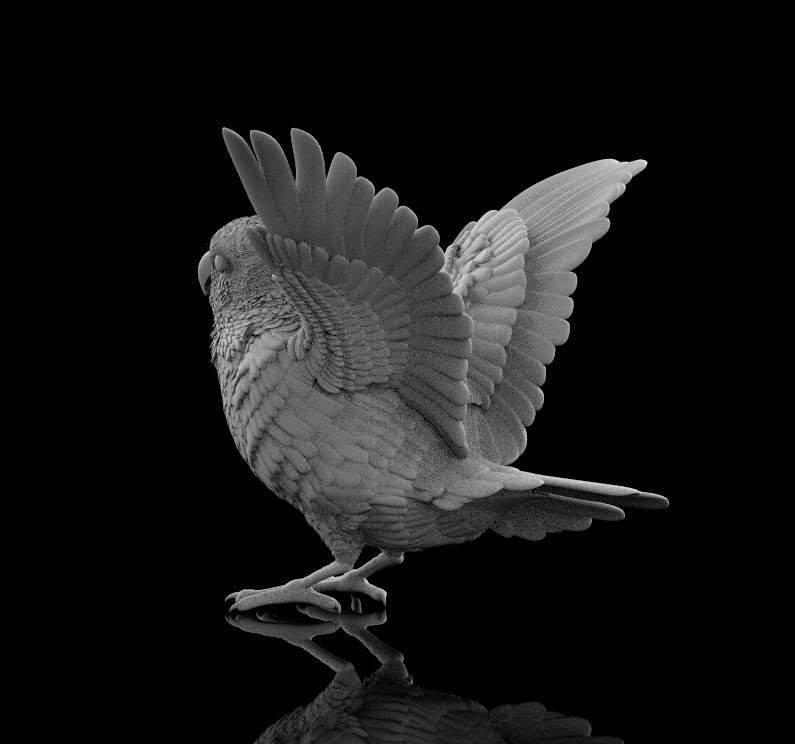 parrot bird with wings spread 3D print model_8