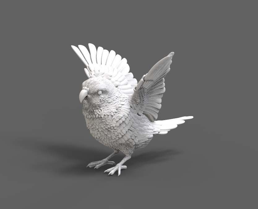 parrot bird with wings spread 3D print model_1