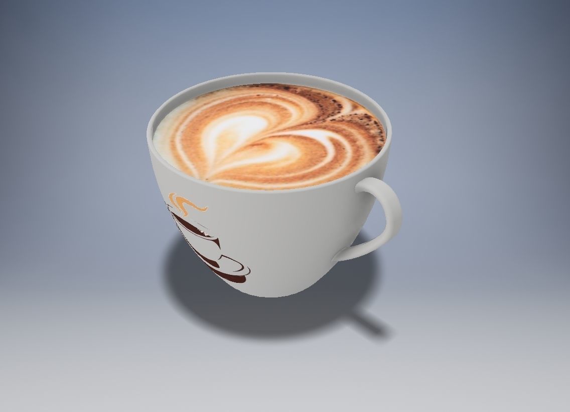 Coffee cup Low-poly 3D model_1