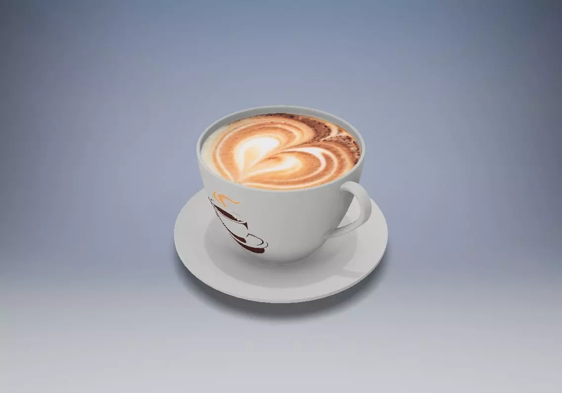 Coffee cup Low-poly 3D model_0