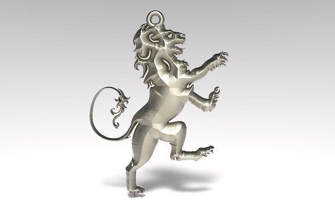 Lion Pendant 2 Free 3D print model