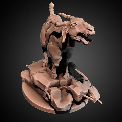Goatie goat on rock 3D print model