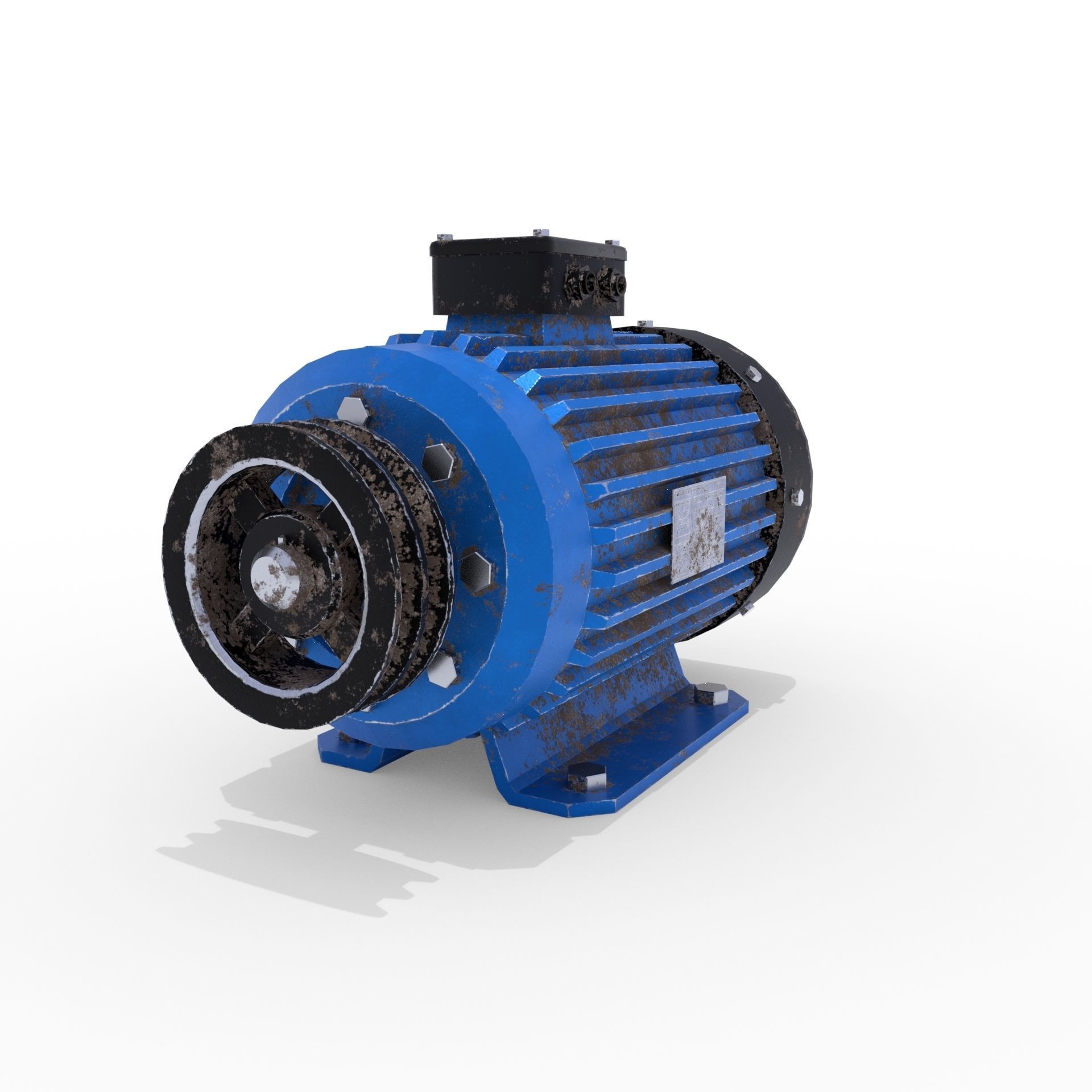 Electric Motor 3 Low-poly 3D model_4