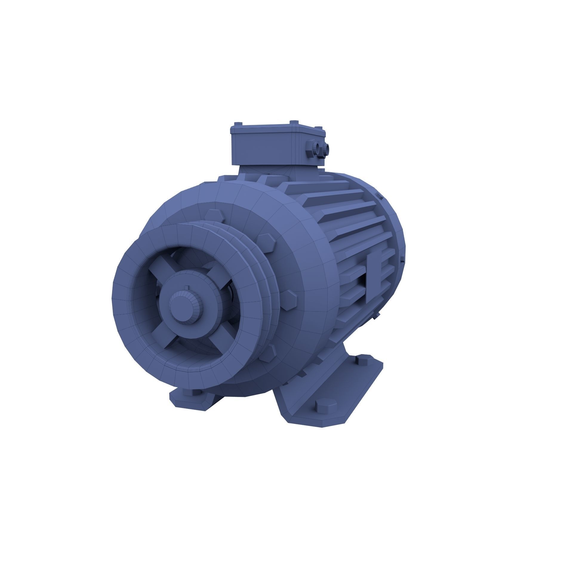 Electric Motor 3 Low-poly 3D model_8