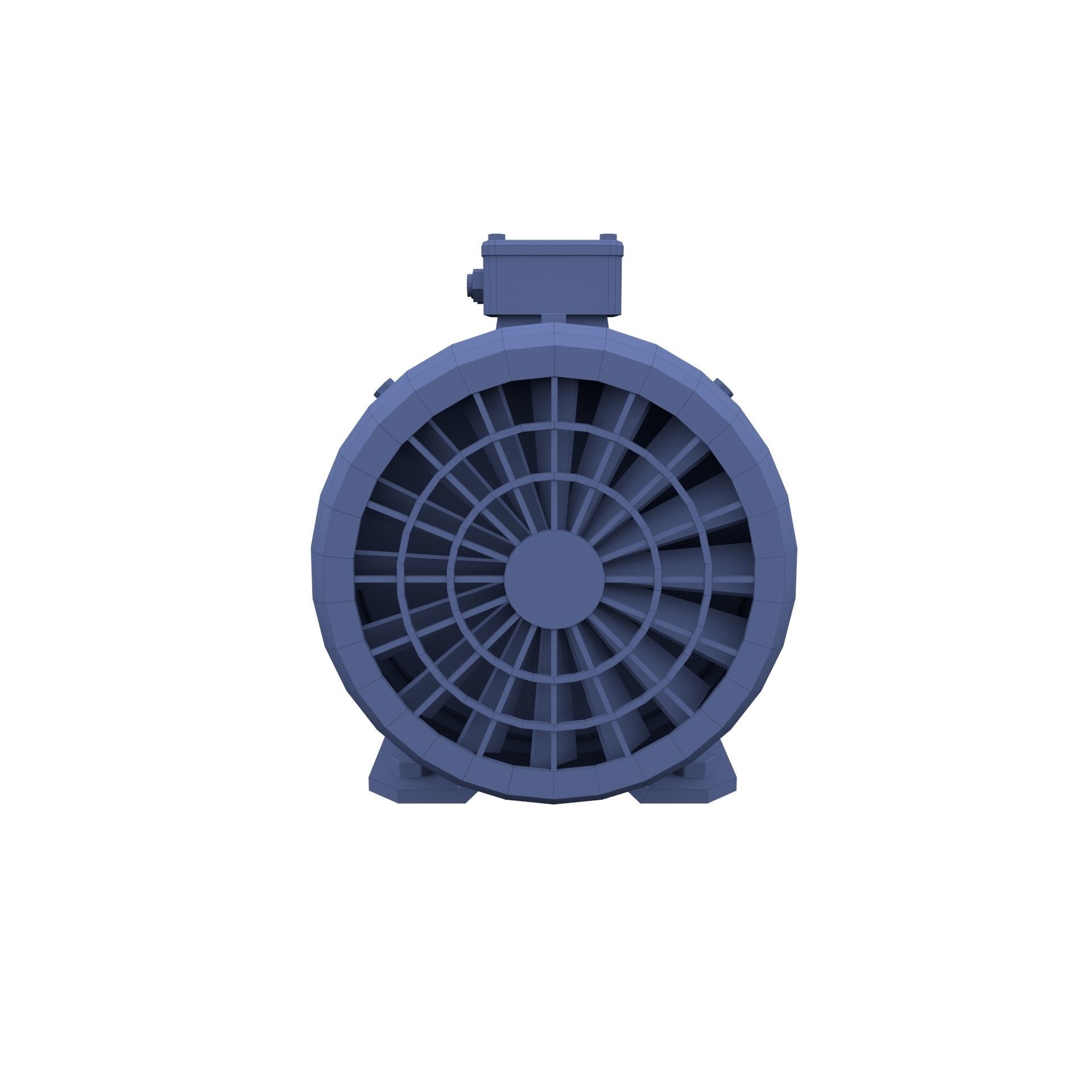 Electric Motor 3 Low-poly 3D model_7