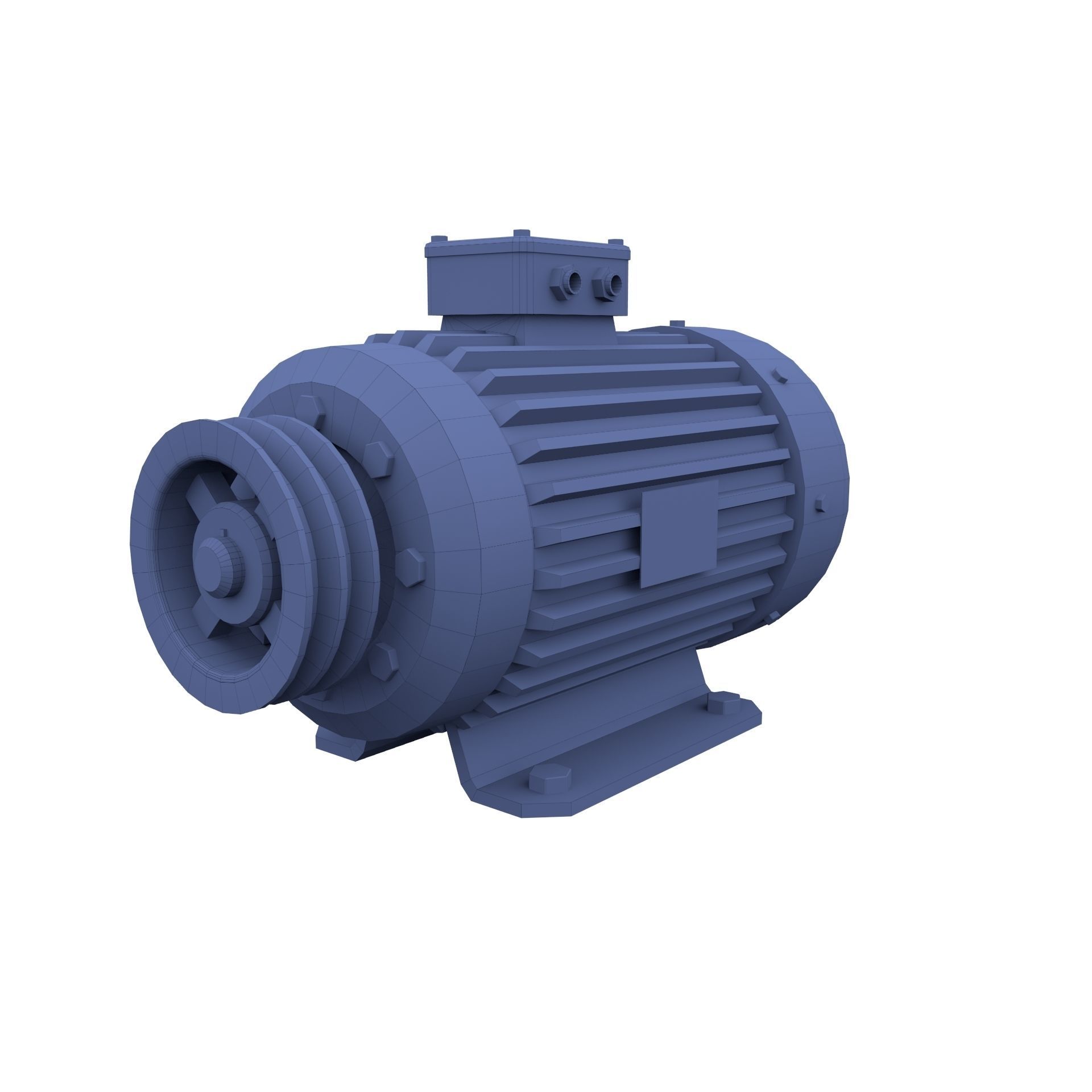 Electric Motor 3 Low-poly 3D model_5