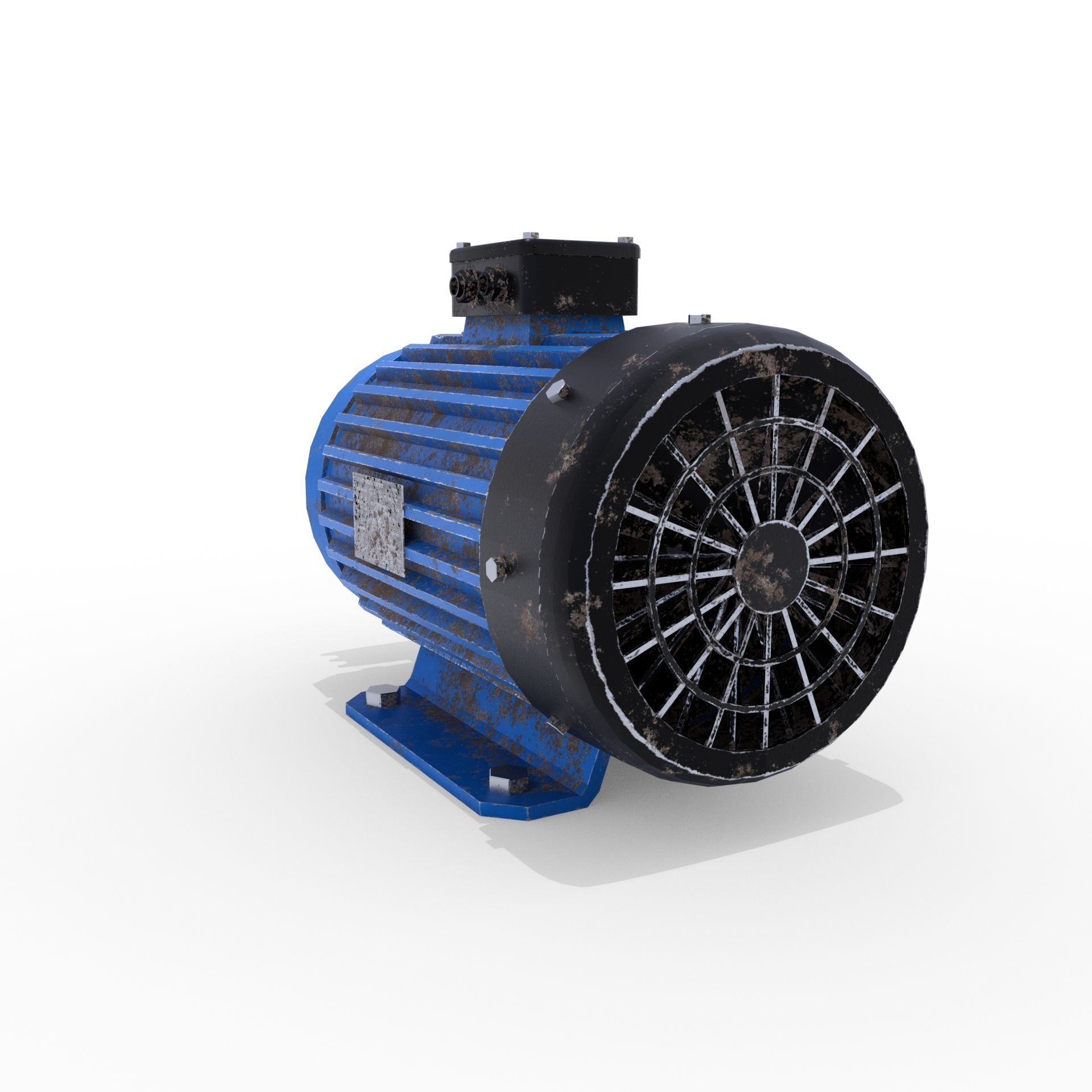 Electric Motor 3 Low-poly 3D model_1