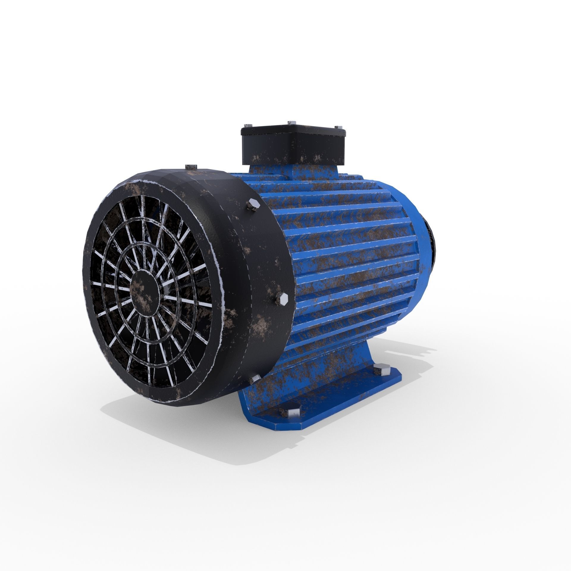 Electric Motor 3 Low-poly 3D model_2