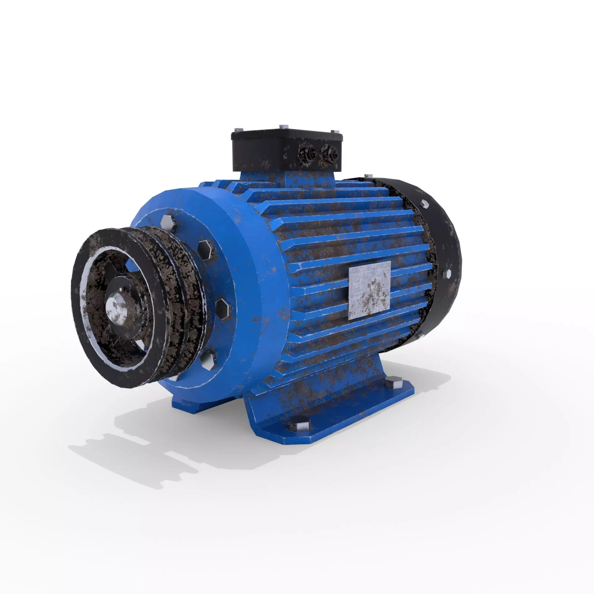 Electric Motor 3 Low-poly 3D model_0
