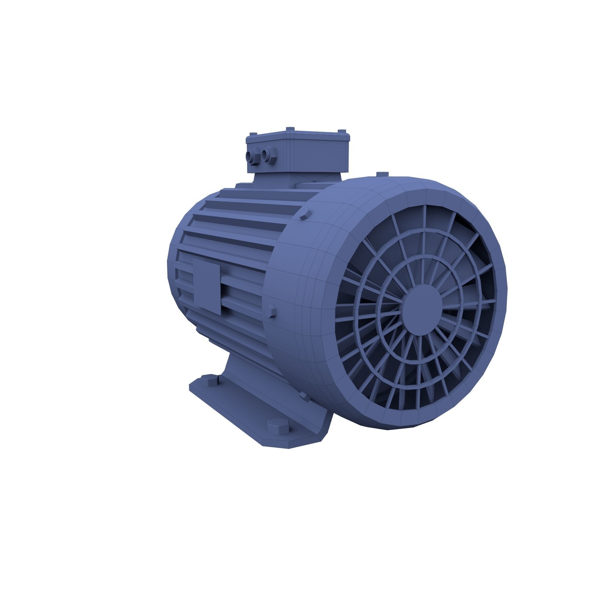 Electric Motor 3 Low-poly 3D model_6