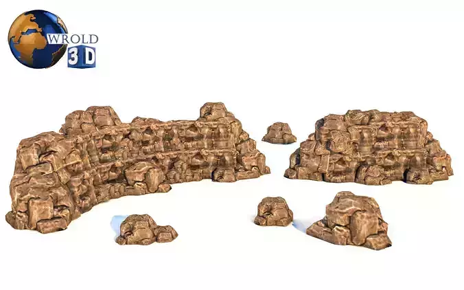 Lowpoly Cliff Rock Stone 3D Model