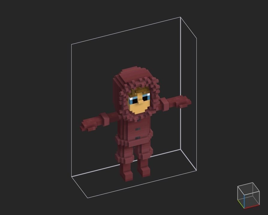 100 Characters in voxel Low-poly 3D model_21