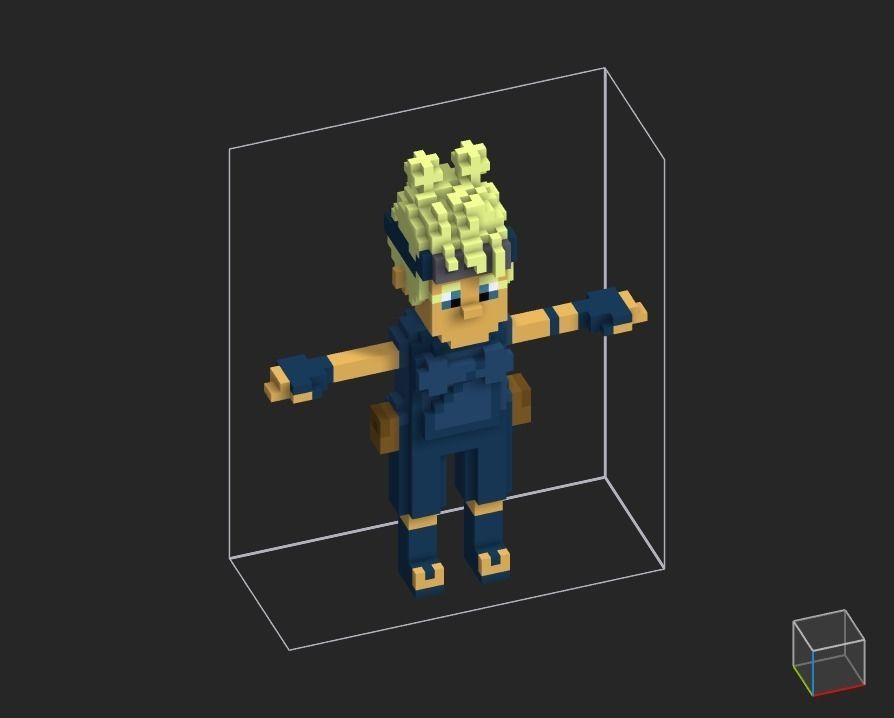 100 Characters in voxel Low-poly 3D model_35