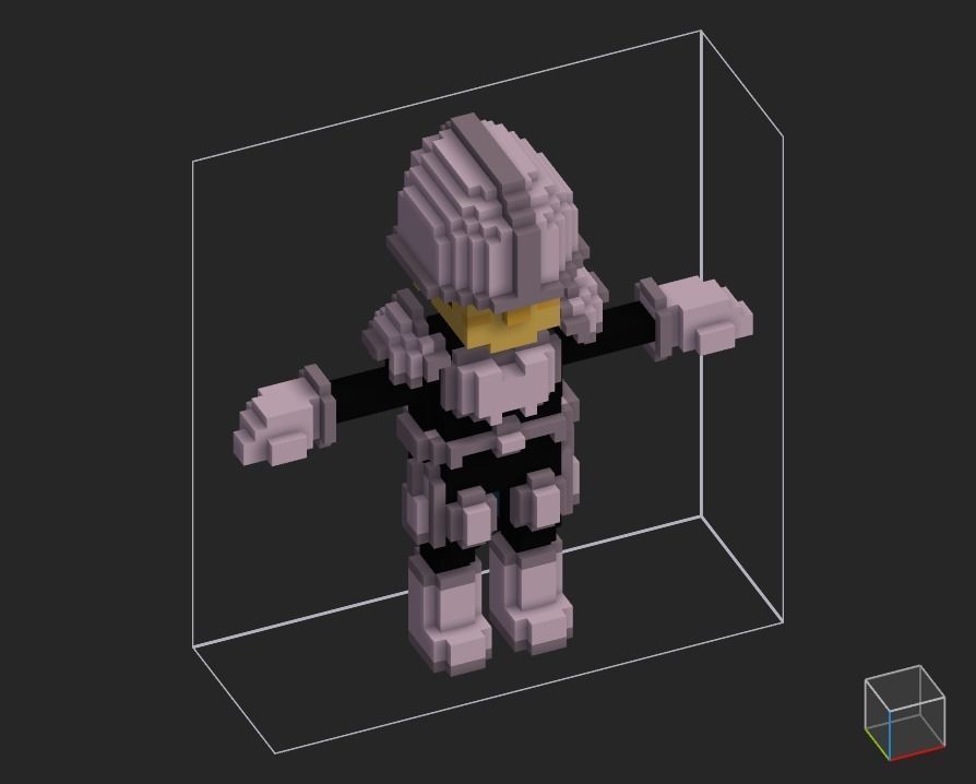 100 Characters in voxel Low-poly 3D model_44