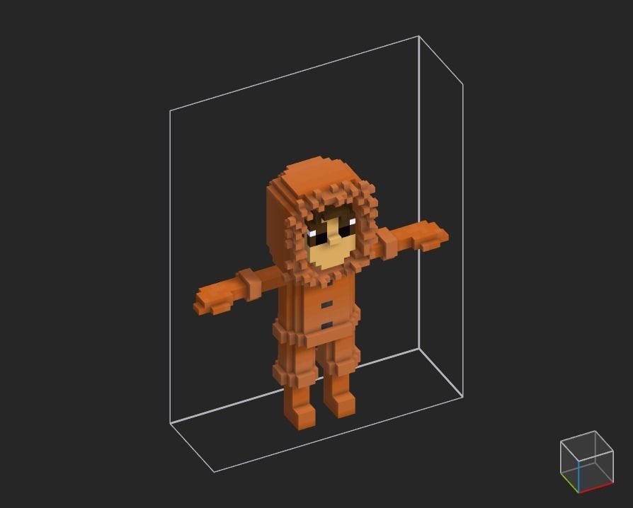 100 Characters in voxel Low-poly 3D model_24