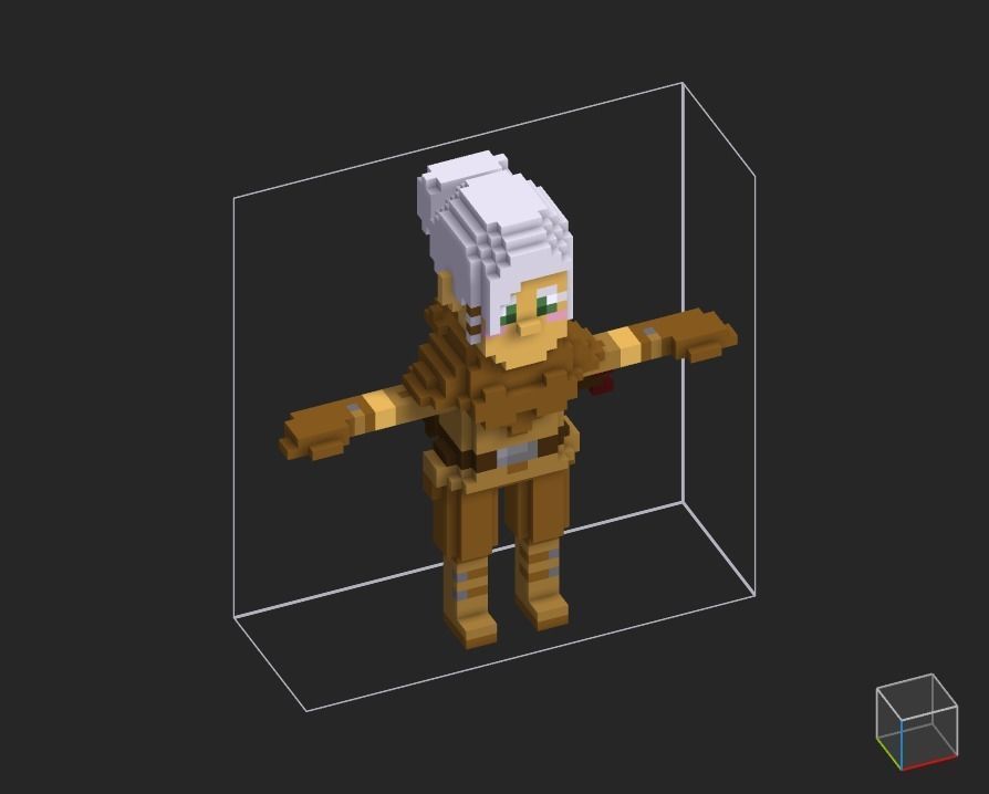 100 Characters in voxel Low-poly 3D model_9