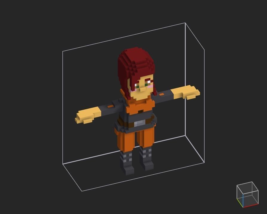 100 Characters in voxel Low-poly 3D model_39