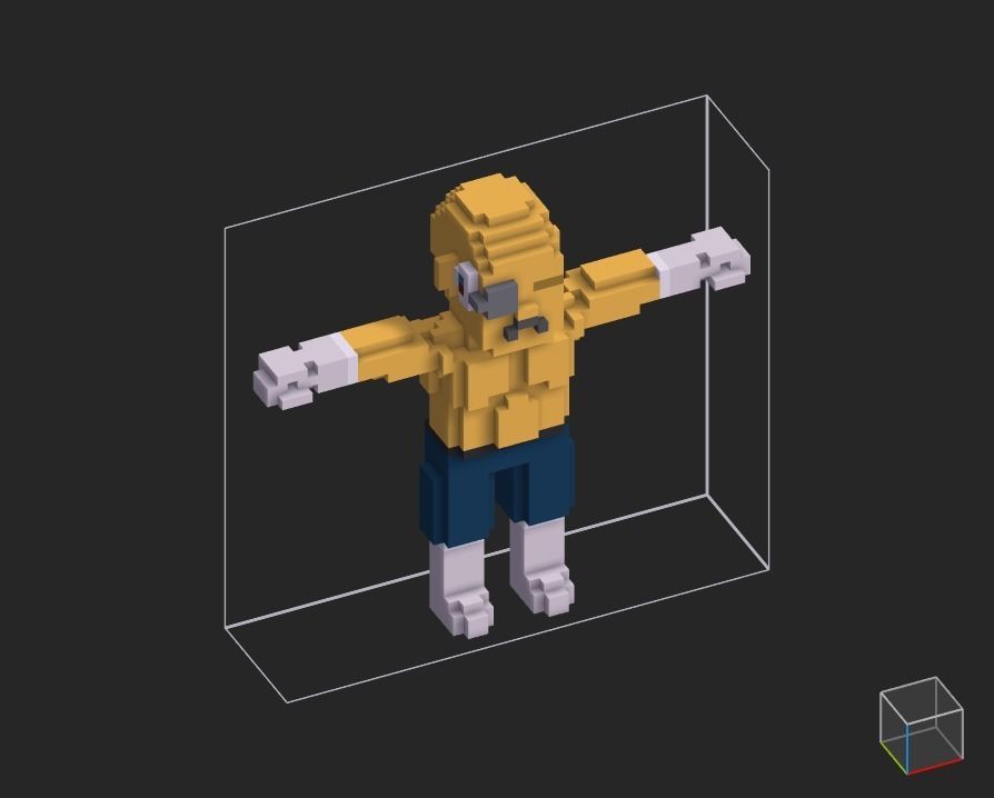 100 Characters in voxel Low-poly 3D model_19