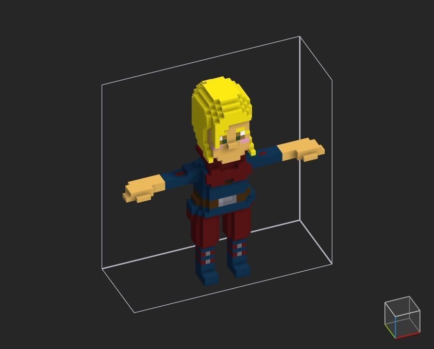 100 Characters in voxel Low-poly 3D model_13