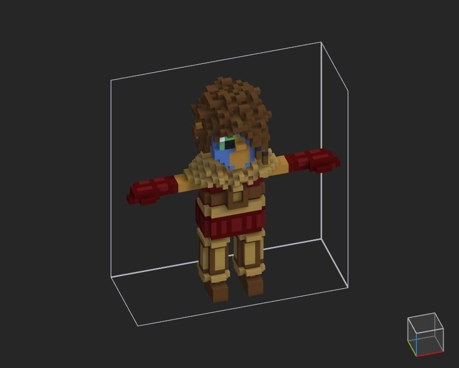 100 Characters in voxel Low-poly 3D model_26