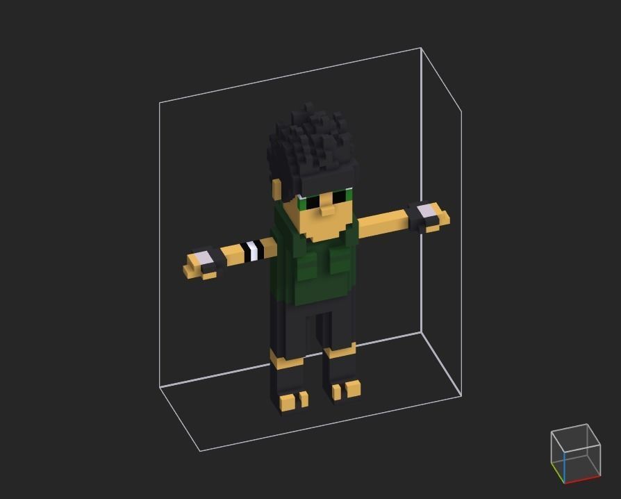100 Characters in voxel Low-poly 3D model_28