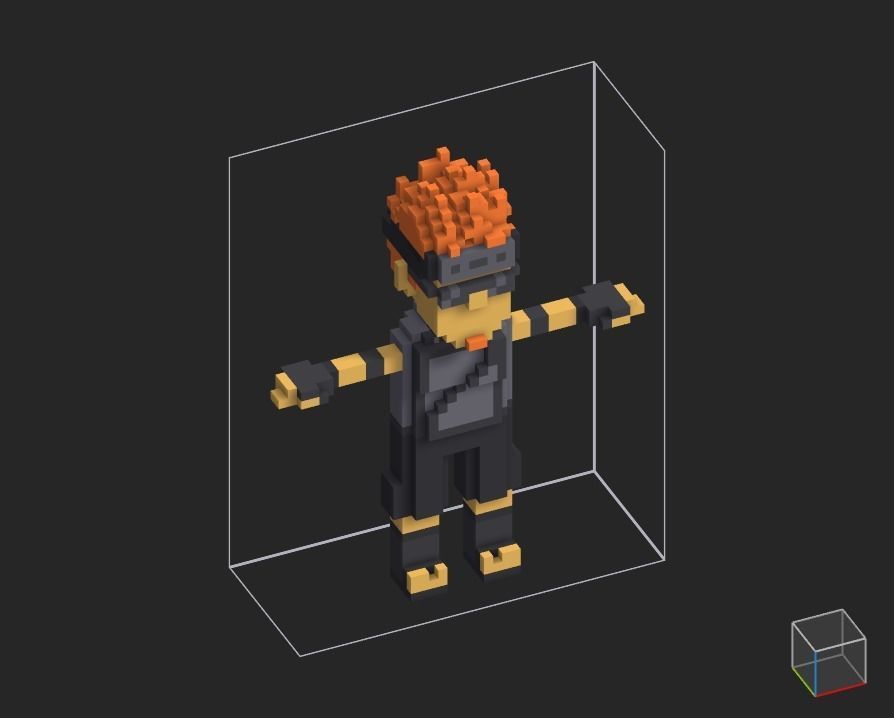 100 Characters in voxel Low-poly 3D model_30