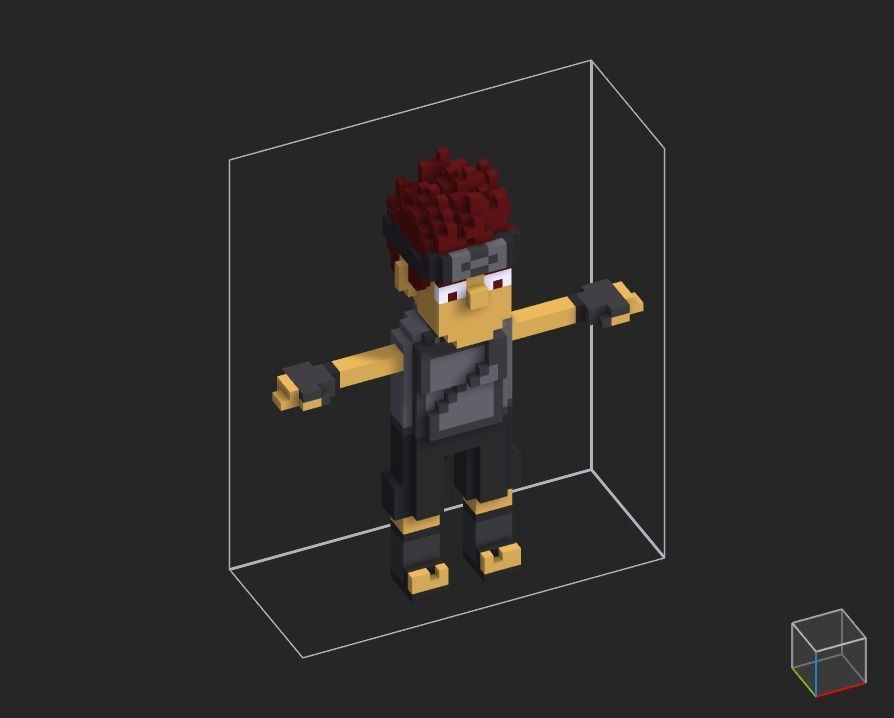 100 Characters in voxel Low-poly 3D model_29